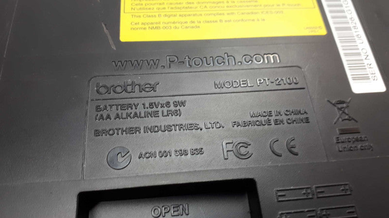 BROTHER PT-2100 P-Touch Label Printer &