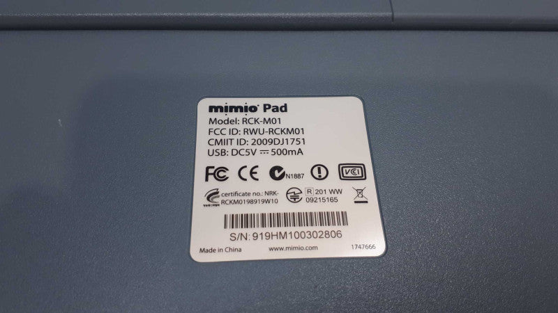 Dymo Mimio Pad RCK-M01 Wireless Interactive Graphic Pen Tablet w/Stylus &