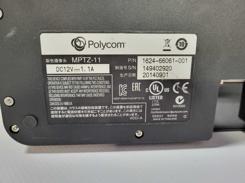 Polycom MPTZ-11 EagleEye IV Conference Video Camera READ $