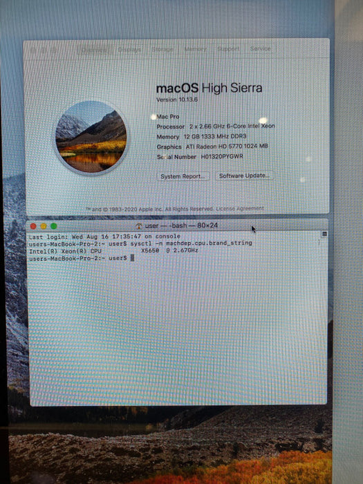 Apple Mac Pro 12 Core Mid 2010 2xXEON X5650 Radeon HD5770 12GB RAM 500HD READ