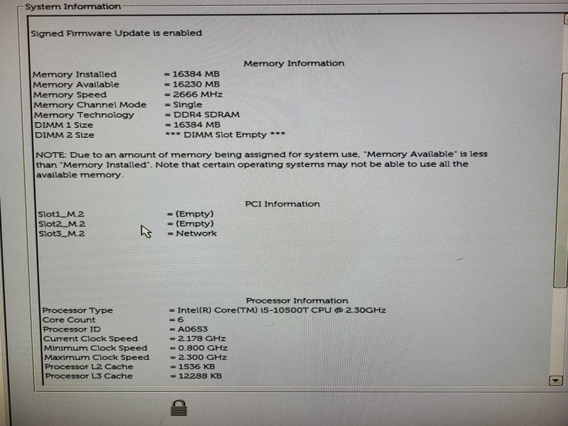 Dell OptiPlex 7080 micro core i5-10500T @ 2.30ghz 16GB DDR4 No HDD/AC READ $