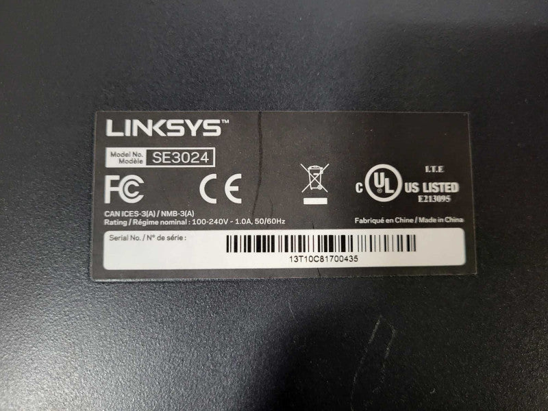 Linksys SE3024 24-Port Gigabit Ethernet Unmanaged Network Switch $