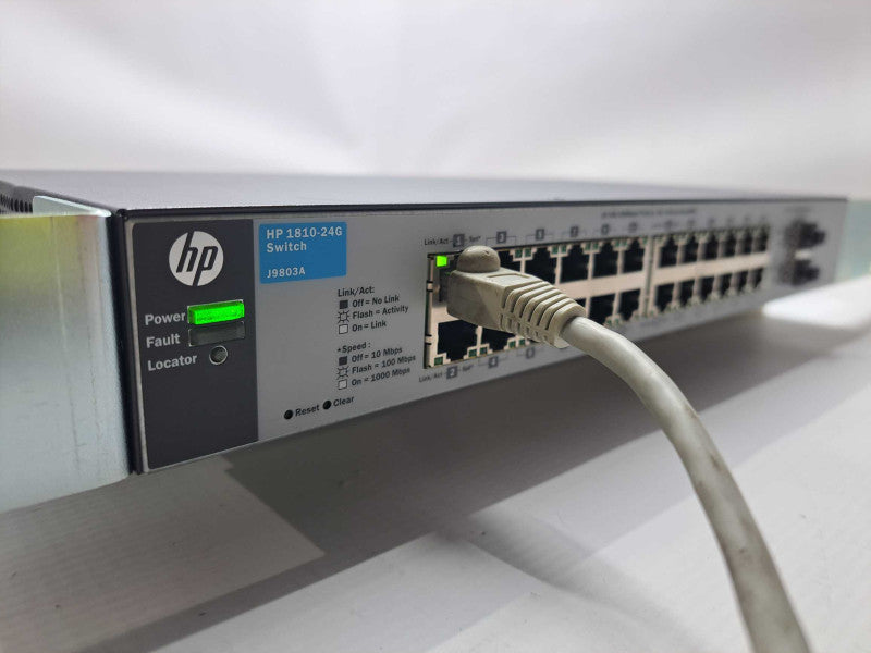 HP J9803A 1810-24G 24-Port Gigabit Ethernet Network Switch + Rack Mount Ears )