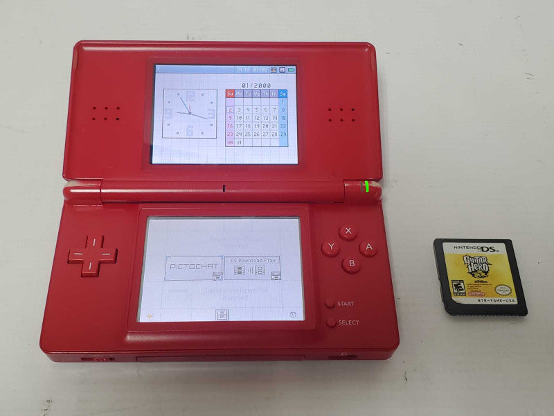 Red Mario Nintendo DS Lite w/ Guitar Hero On Tour Came Cartridge (READ) |