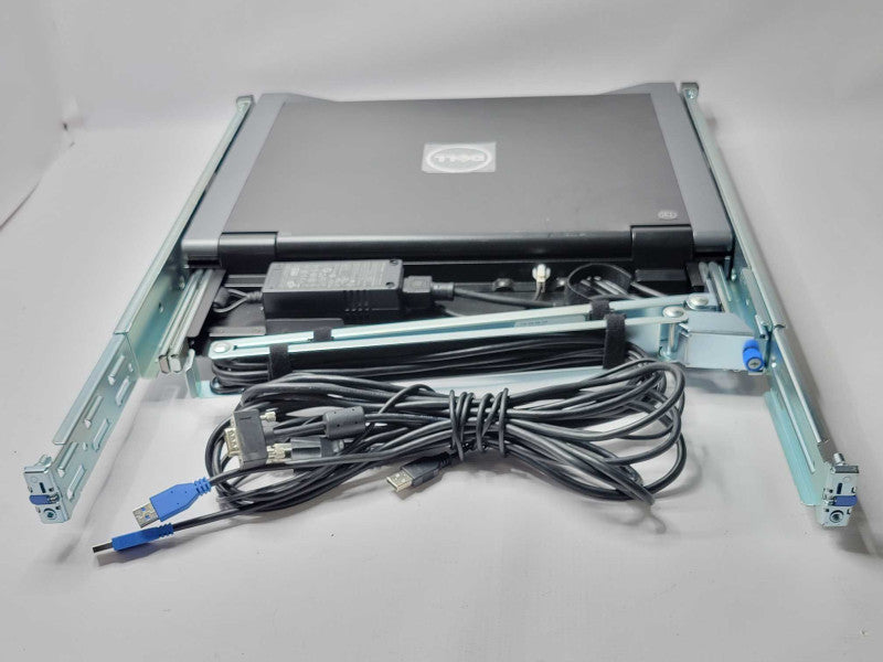 Dell 18.5\\" FPM185 KMM Rackmount LED Console Display Keyboard & Mouse w/ Rails _