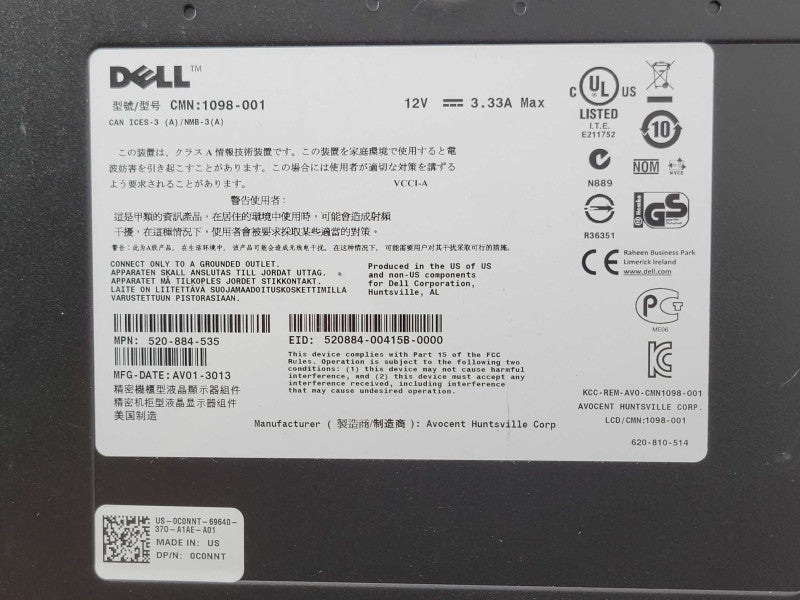 Dell 18.5\\" FPM185 KMM Rackmount LED Console Display Keyboard & Mouse w/ Rails _
