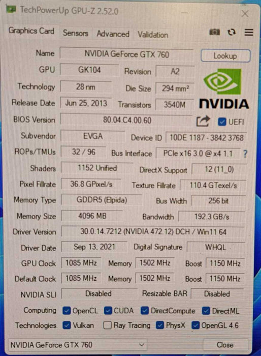 EVGA GTX 760 FTW 4GB GDDR5 PCIe 3.0 Graphics Card )
