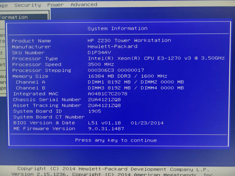 HP Z230 - Xeon E3-1270 v3 | 16GB RAM | NO HDD | NVIDIA NVS 510 4x MINI DP