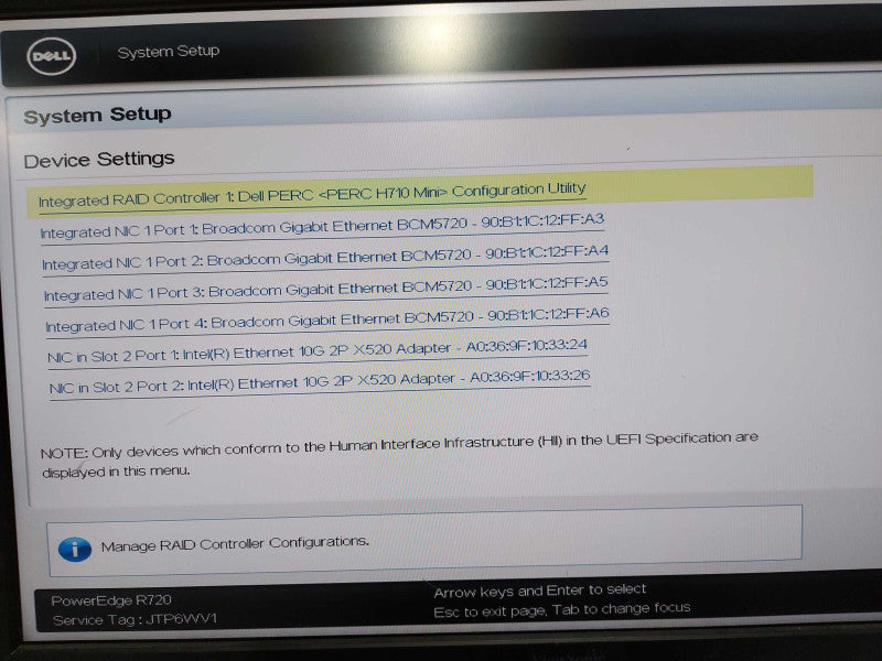 Dell Poweredge R720 2x Xeon E5-2667 @ 2.90ghz / 112gb ram / H710 Mini #