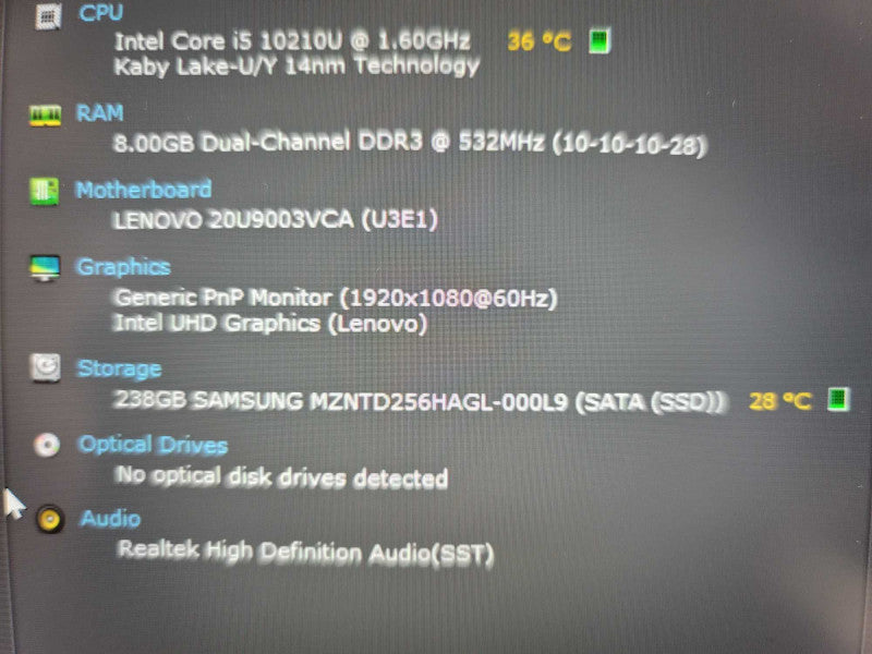 Lenovo X1 Carbon Gen 8 i5-10210U, 8GB DDR4, 256GB m.2 Î²