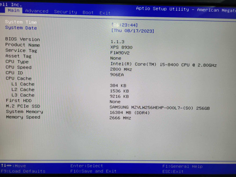 Dell XPS 8930 Tower i5-8400 16GB DDR4 256GB SSD GTX 1050Ti GPU Q