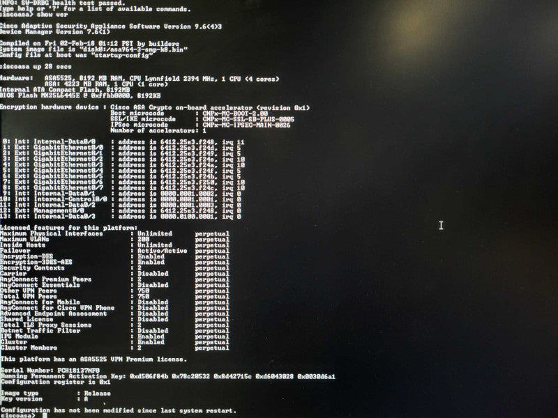 Cisco ASA5525-X Adaptive Security Firewall READ $