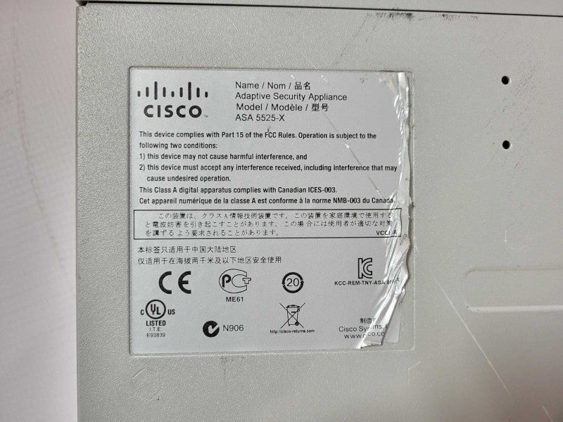 Cisco ASA5525-X Adaptive Security Firewall READ $