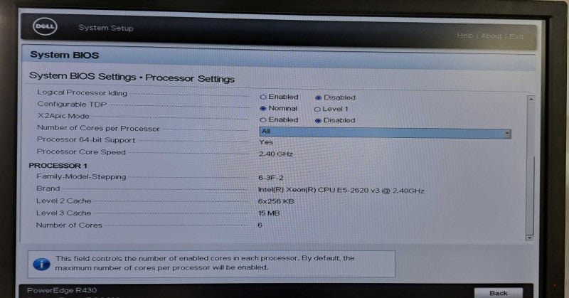 Dell PE R430 1x Xeon E5-2620 v3 @ 2.40GHz 32GB DDR4 H730 RAID 2x 550W PSU )