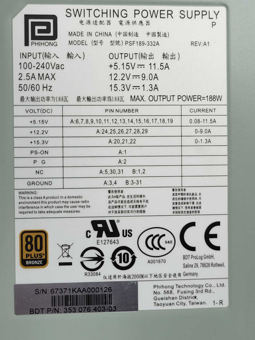 Dell 07HG1C PowerVault TL2000 Power supply _