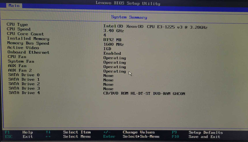 LENOVO THINKSERVER TS440 - Xeon E3-1225 v3 | 8GB RAM | NO HDD