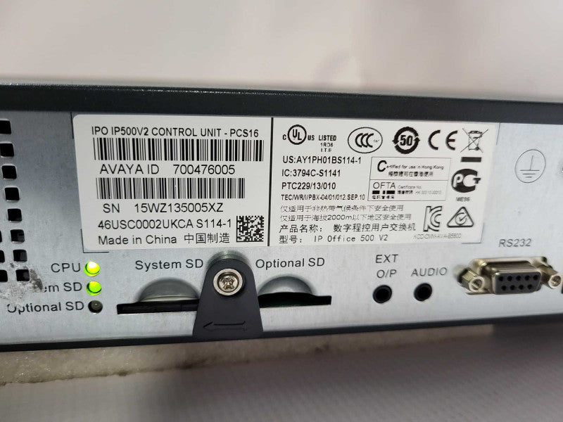 Avaya IP Office 500 V2 700476005 Control Unit with 2x 700431778 1x 700504031 $