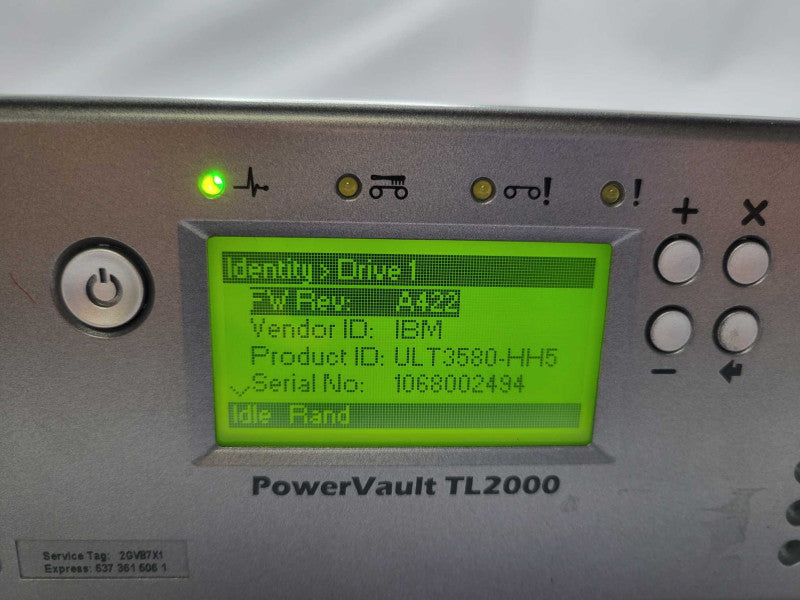 Dell PowerVault TL2000 Library 2U 24-Slots Tape Drive Library, 2x LTO-5 SAS _