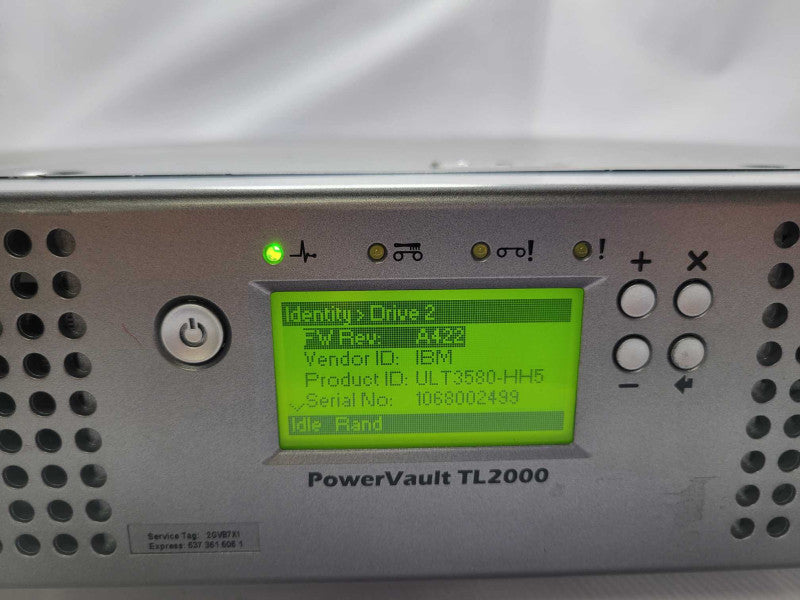 Dell PowerVault TL2000 Library 2U 24-Slots Tape Drive Library, 2x LTO-5 SAS _