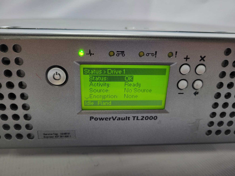 Dell PowerVault TL2000 Library 2U 24-Slots Tape Drive Library, 2x LTO-5 SAS _