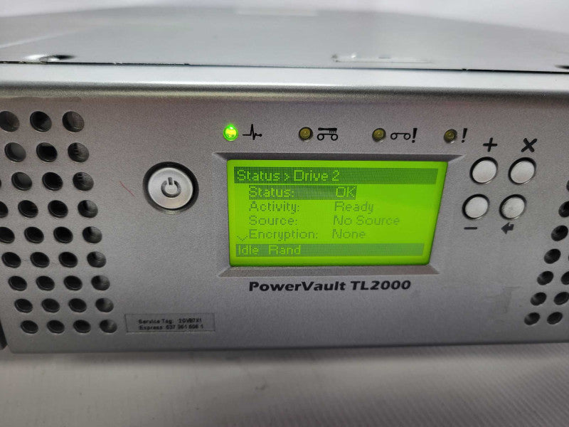 Dell PowerVault TL2000 Library 2U 24-Slots Tape Drive Library, 2x LTO-5 SAS _