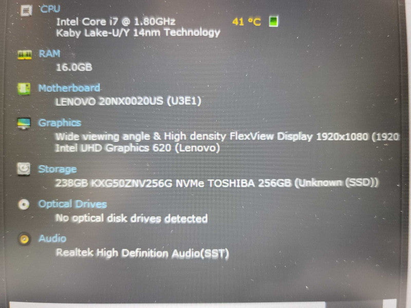 Lenovo ThinkPad T490s, i7-8565U, 16GB DDR4, 256GB m.2 Î²
