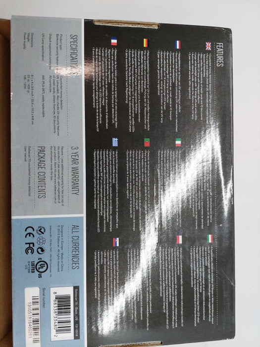 Safe Scan Conterfeit Money Detector UV & White Light  Model: 70 Black