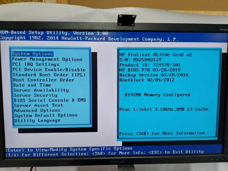 HP Proliant ML310e G8 V2 Xeon E3-1220 V3 @ 3.10ghz / 8gb ram / read #