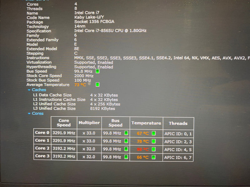 DELL XPS 13 9380 i7-8565U UHD Display 16GB RAM 256GB SSD NO POWER ADAPTER