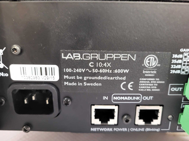 Lab Gruppen C 10:4X 4-Channel 1000W NomadLink Network Power Amplifier READ $