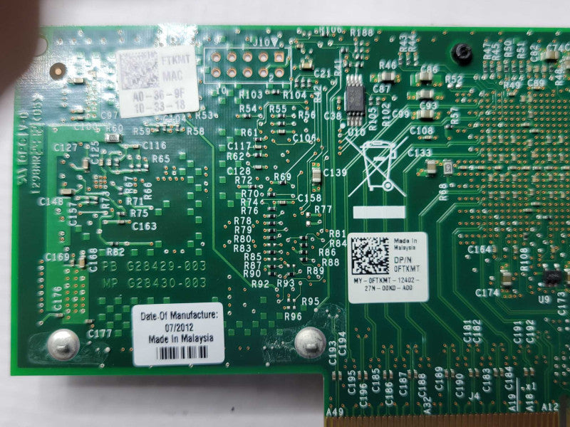 Dell Intel X520-DA2 FTKMT 0FTKMT 10Gb Server Network Adapter LP _