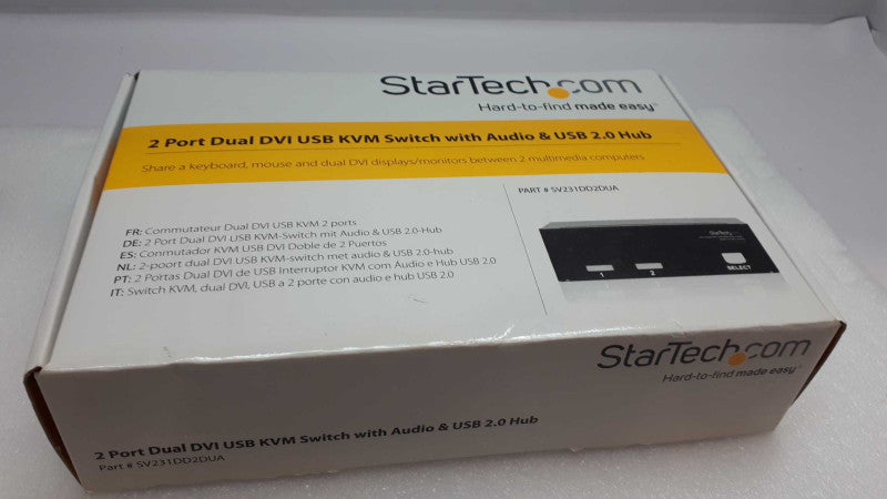 StarTech 2-Port DisplayPort Dual-Monitor KVM Switch - 4K 60Hz New &