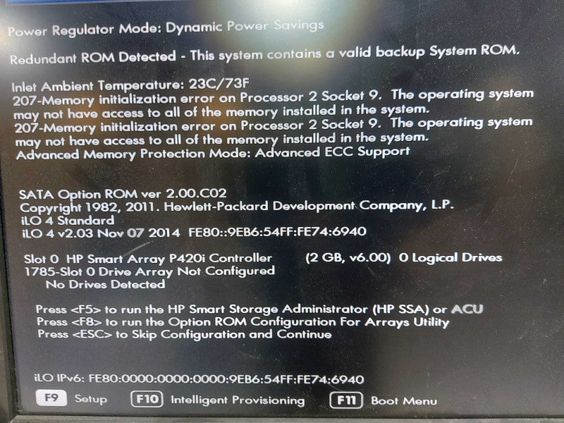 HP proliant DL380p Gen8 2x Xeon E5-2609 @ 2.40ghz / 120gb ram / P420i raid #