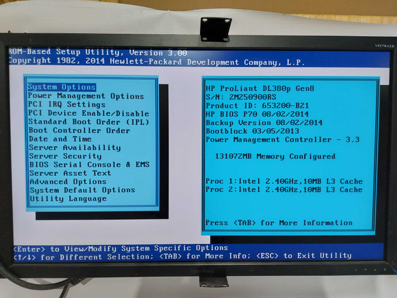 HP proliant DL380p Gen8 2x Xeon E5-2609 @ 2.40ghz / 120gb ram / P420i raid #