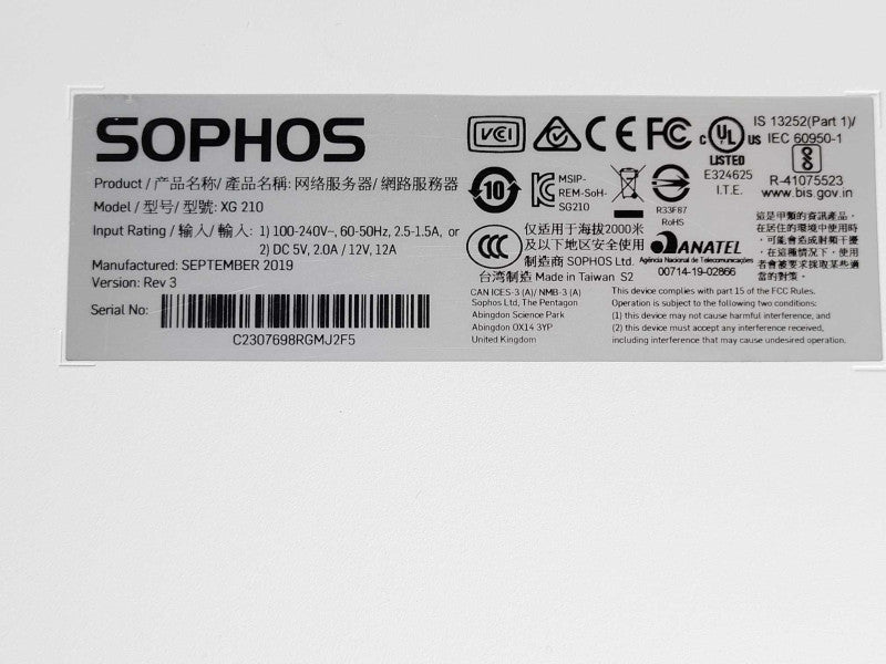 SOPHOS XG210 Network Security Firewall, Factory Reset, READ _