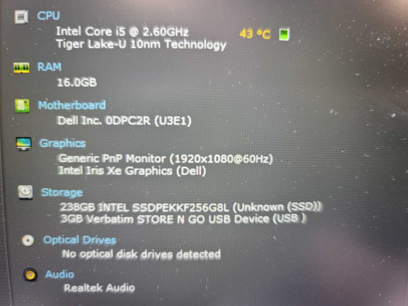 Dell Precision 3560 i5-1145G7, 16GB DDR4, 256GB SSD **CASE DAMAGE Î²