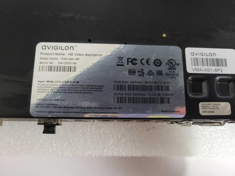 Avigilon VMA-AS1-8P HD Video Appliance Pro 8-port  !