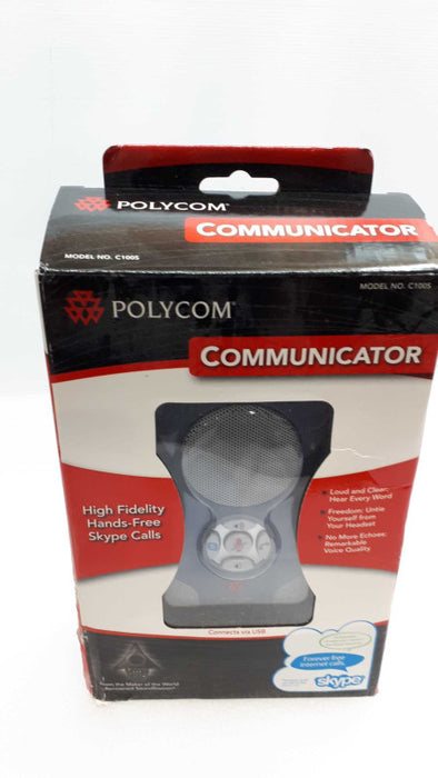 Polycom C100S 2200-44040-001 Communicator Speakerphone Mic/ Speaker Grey &