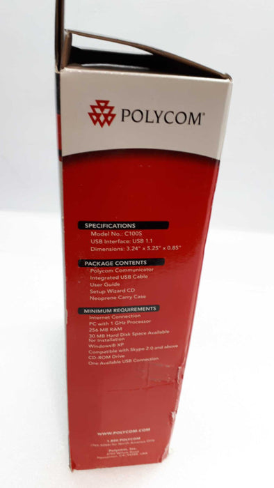 Polycom C100S 2200-44040-001 Communicator Speakerphone Mic/ Speaker Grey &