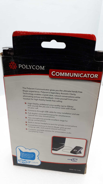 Polycom C100S 2200-44040-001 Communicator Speakerphone Mic/ Speaker Grey &