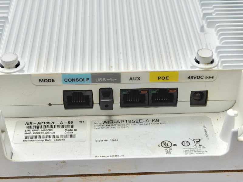 Cisco AIR-AP1852E-A-K9 Aironet 1852 SERIES 802.11AC Dual Band access point _