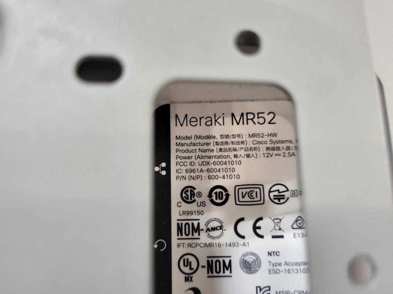 Cisco Meraki MR52-HW Cloud Managed Access Point - With Mount - UNCLAIMED $