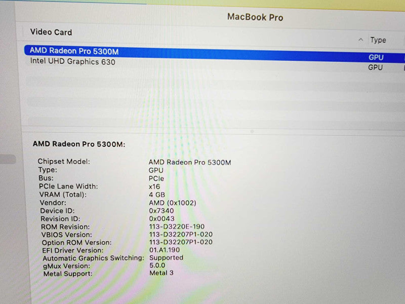 Apple Macbook Pro 2019 16\\" Core i7-9750H @ 2.6GHz 32GB DDR4 500GB SSD Radeon Pro 5300M 4GB (