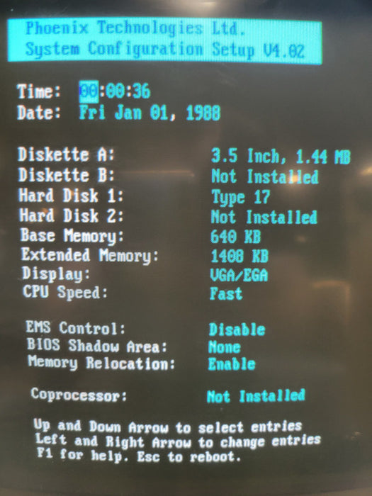 Complete Samsung Sensor SP-386SX - 20Mhz CPU | 2MB RAM | DISPLAY KB & MOUSE