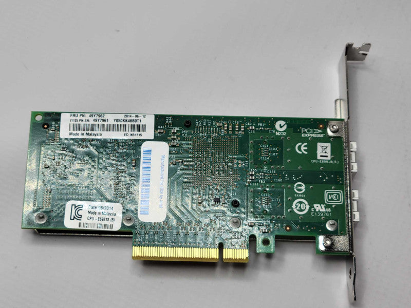 IBM Intel x520 Dual Port 49Y7962 10GbE SFP+ Adapter High Profile Q_