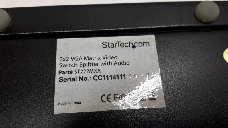 StarTech ST222MXA 2X2 VGA MATRIX VIDEO SPLITTER WITH AUDIO &
