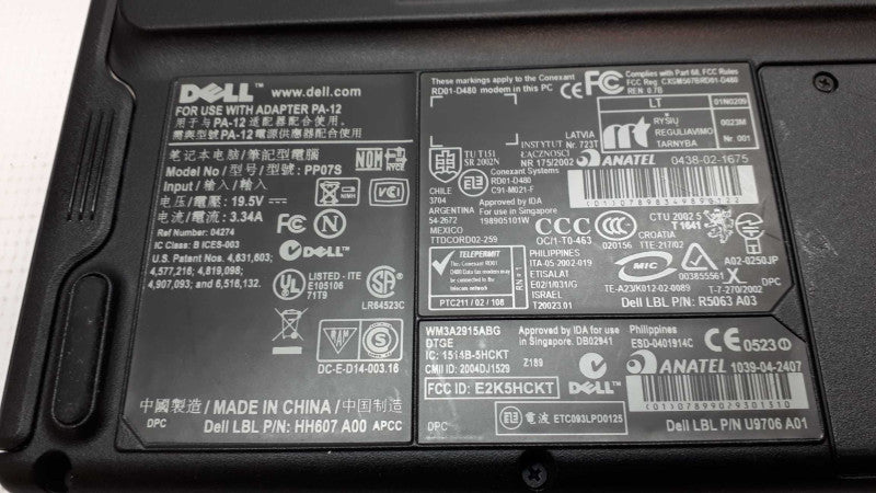 Dell Inspiron 700M PP07S Laptop &