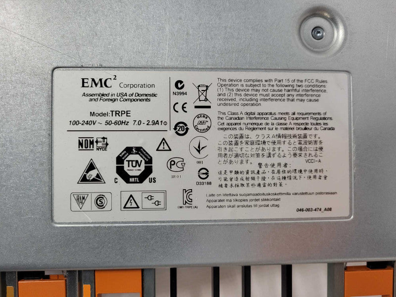 EMC TRPE VNX Storage Processor Enclosure $
