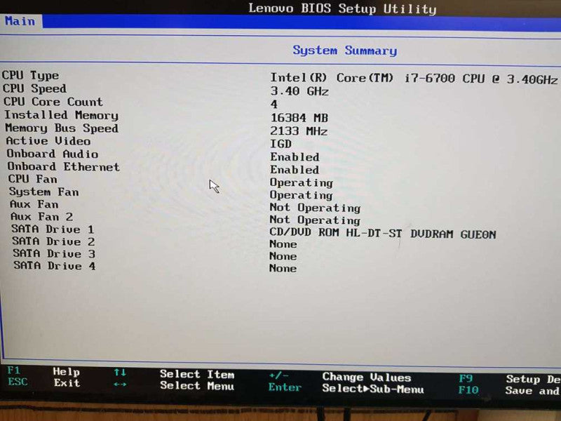 Lenovo ThinkCentre M910t i7-6700 CPU @ 3.40GHz 16GB DDR4 RAM