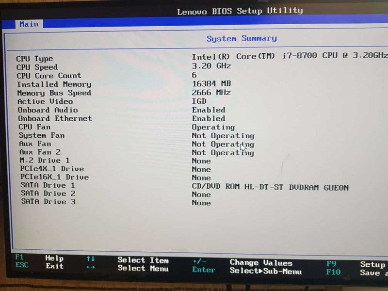 Lenovo ThinkCentre M720t i7-8700 CPU @ 3.20GHz 16GB DDR4 Ram Q